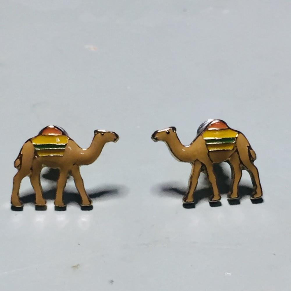 Cute camel sterling silver earrings